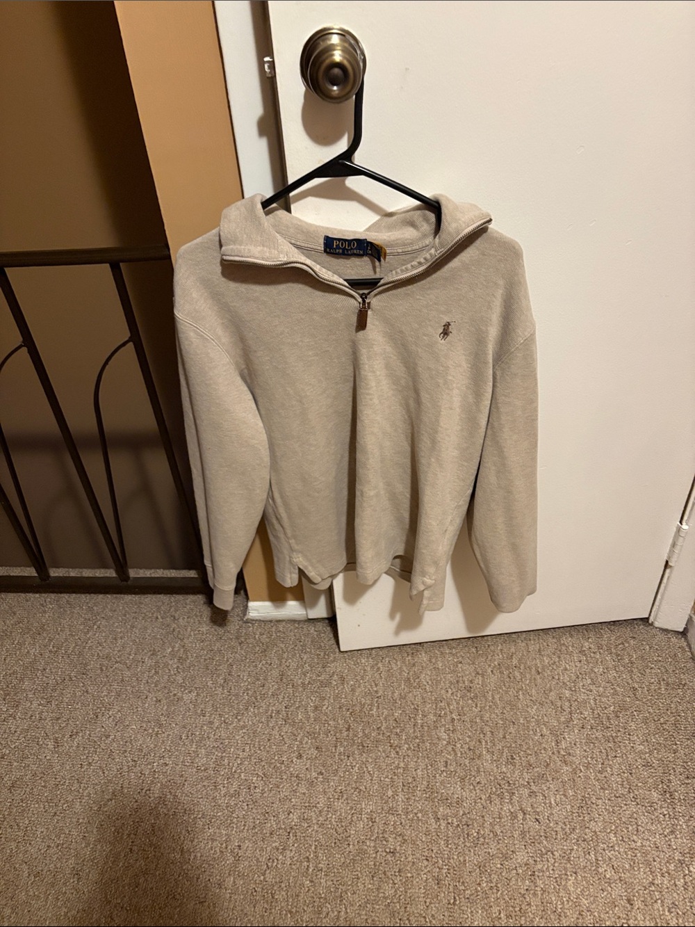 Polo by Ralph Lauren Beige Half-Zip Sweater